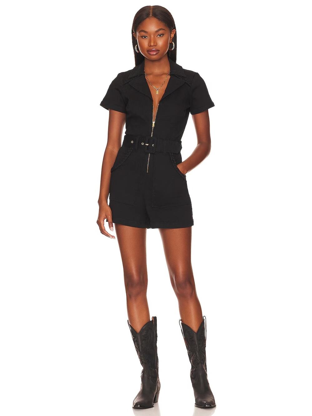 Show Me Your Mumu Outlaw Romper Denim Party Prom Formal Cocktail Evening S